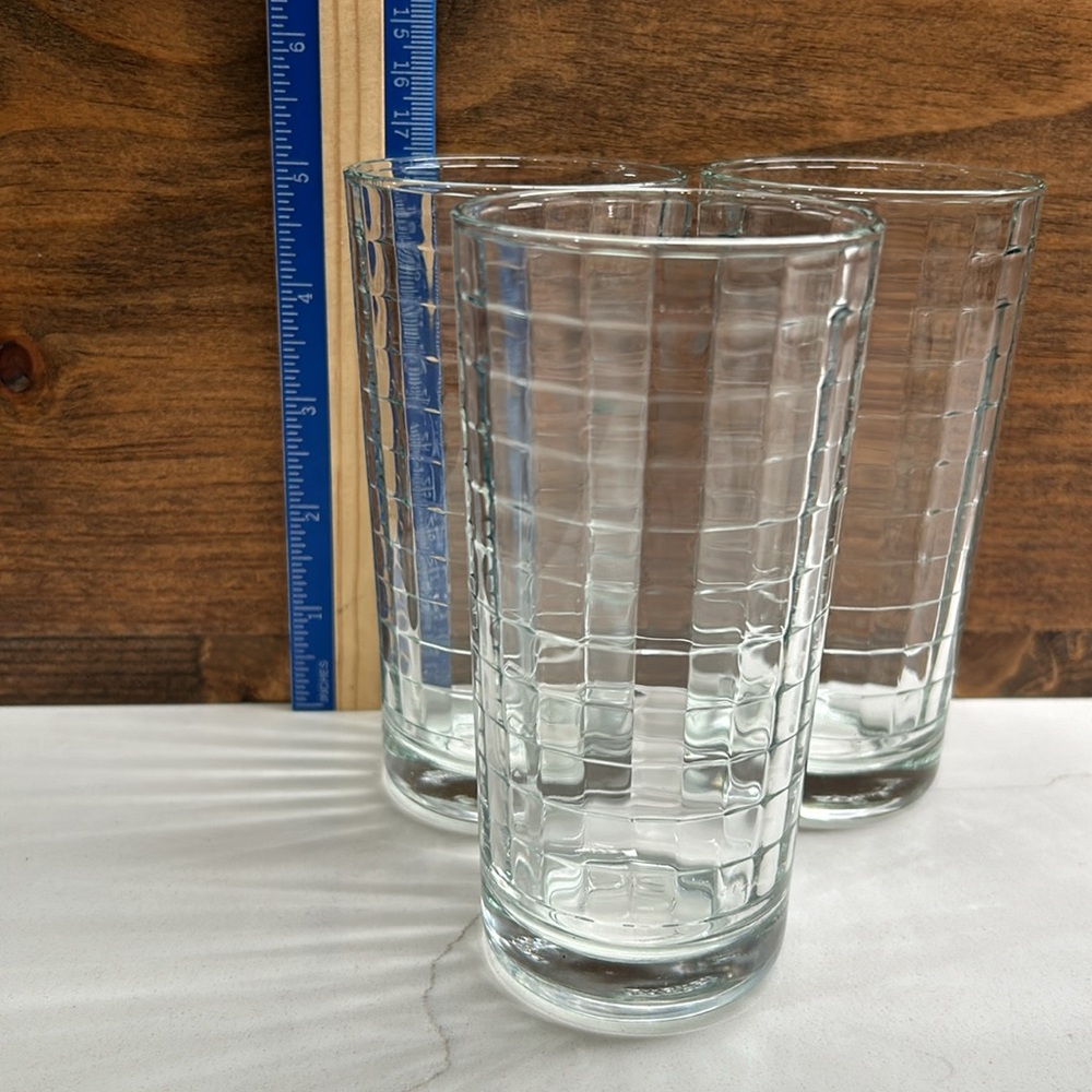Pasabache Optic Block Vintage Retro Highball Or Juice Glasses 8oz Capacity - Picture 4 of 6